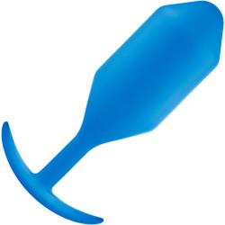 b-Vibe Snug Plug 5 Weighted Silicone Anal Toy, 5.9 Inch, Blue