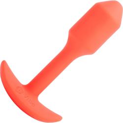 b-Vibe Vibrating Snug Plug 1 Rechargeable Anal Toy, 3.4 Inch, Orange