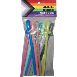 All Dicks Naughty Straws, Assorted Colors