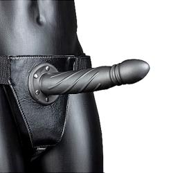 Ouch! Twisted Hollow Strap-On, 8 Inch, Gunmetal