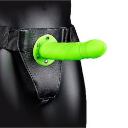 Ouch! Twisted Hollow Strap-On, 8 Inch, Glow in the Dark