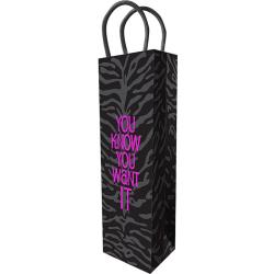 You Know You Want It! Gift Bag, Black/Magenta