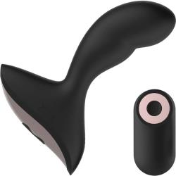 Gender Fluid Rumble Prostate Vibe with Remote, 4.9 Inch, Black