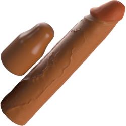Fantasy X-tensions Elite 1 Inch Extra Length Silicone Penis Extension, 7 Inch, Tan