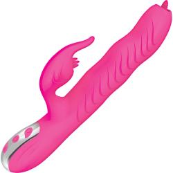 Passion Dolphin Heat Up Dual Stimulation Vibrator, 8.5 Inch, Pink