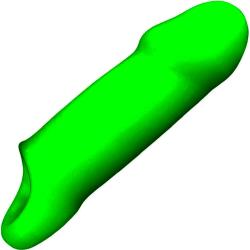 Ouch! Glow in the Dark Smooth Thick Stretchy Penis Sleeve, 6.3 Inch, Neon Green