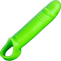 Ouch! Glow in the Dark Smooth Stretchy Penis Sleeve, 6.3 Inch, Neon Green