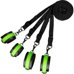 Ouch! Glow in the Dark Bed Bindings Restraint Kit, Neon Green