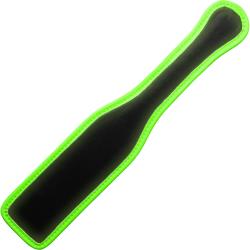 Ouch! Glow in the Dark Bonded Leather Paddle, Neon Green