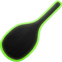 Ouch! Glow in the Dark Bonded Leather Round Paddle, Neon Green