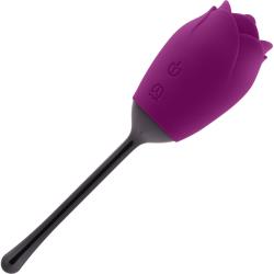 Playboy Petal Silicone Tongue Flicking Vibrator, 6.5 Inch, Wild Aster
