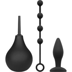 Nexus Anal Beginner Kit with Douche, Silicone Beads, Small Silicone Butt Plug, Black