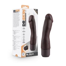 Dr. Skin Silicone Dr. Steve Vibrating Dildo, 7 Inch, Chocolate