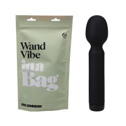 Doc Johnson Wand Vibe In A Bag Silicone Vibrator, 6.5 Inch, Black