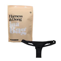 Doc Johnson Harness and Dong In A Bag Strap-On, 5.25 in. Black