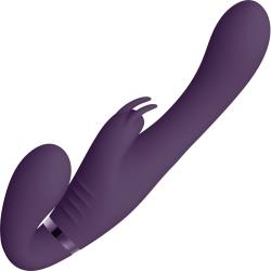 Vive SATU Triple Motor Rabbit Strapless Strap On, 8.66 Inch, Purple