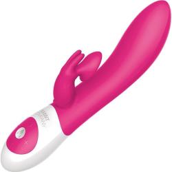 Rabbit Company Kissing Rabbit Silicone Vibrator with Clitoral Suction, 8 Inch, Pink