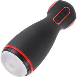Zero Tolerance Tight Squeeze Vibrating Squeezing Talking Stroker, Black/Red