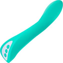 Evolved Come with Me Rechargeable Come Hither Silicone Vibrator, 8 Inch, Aqua Green