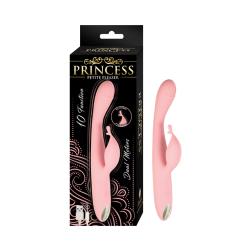 Princess Petite Pleaser Silicone Rechargeable Dual Action Vibrator, 7.5 Inch, Pink