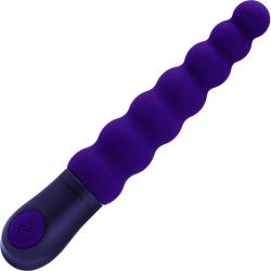 Selopa Beaded Beauty Silicone Vibrator, 6 Inch, Purple