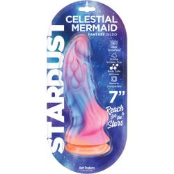 Stardust Celestial Mermaid Fantasy Textured Suction Cup Dildo, 7 Inch, Multicolor