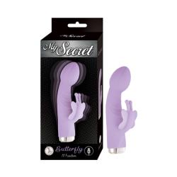 My Secret Butterfly Dual Action Vibrator, 5.25 Inch, Purple