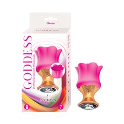 Goddess Diamond Bloom Clitoral Massager, 4 Inch, Fushcia