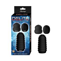 Delite Pocket Stroker Masturbator Kit, Black