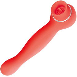 Blaze Lucious Licker Dual Action Personal Vibrator, 8.25 Inch, Coral