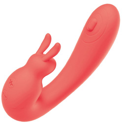 Blaze Suction Thumper Dual Action Personal Vibrator, 6 Inch, Coral