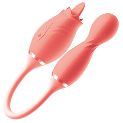 Blaze Exciter Dual Action Tongue Vibrator, 14 Inch, Coral