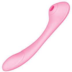 Blaze Bendable Vibrating Intimate Massager with Suction, 8 Inch, Pink