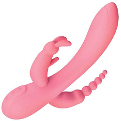 The Beat Trifecta Triple Action Female Stimulator, 8.5 Inch, Pink