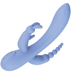 The Beat Trifecta Triple Action Female Stimulator, 8.5 Inch, Violet