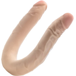 Dr. Skin Plus Posable Realistic Double Dong, 16.5 Inch, Vanilla