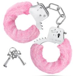 Temptasia Beginner Lightweight Bondage Handcuffs, Pink Fur