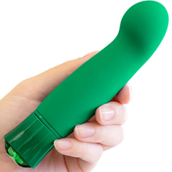 Oh My Gem Enchanting Warming G Spot Stimulation Vibrator, 5.5 Inch, Emerald