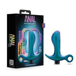 Anal Adventures Matrix Teleportation Prostate Massager Plug, 4.25 Inch, Lunar Blue