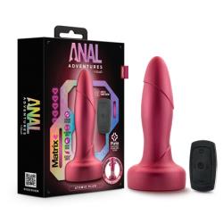 Anal Adventures Matrix Atomic Butt Plug with Remote Control, 5.75 Inch, Martian Wine