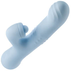 Blush Devin G Spot Tapping Rabbit Vibrator, 9 Inch, Blue