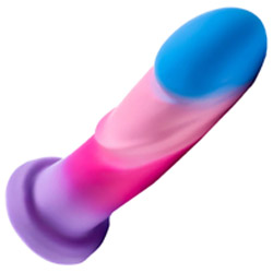 Avant Borealis Dreams UltraSilk Silicone Dildo, 7.75 Inch, Cotton Candy Rainbow