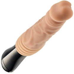 Dr. Skin Silicone Dr. Knight Thrusting Gyrating Vibrating Dildo, 10.5 Inch, Vanilla