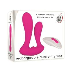 Adam & Eve Dual Entry Personal Vibrator with Remote Control, 4.5 Inch, Pink