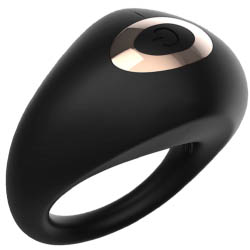 Adam & Eve Alan Vibrating Rechargeable Enhancer Ring with Remote, Black