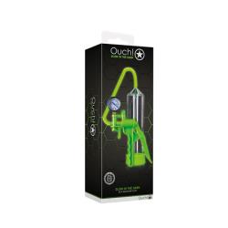 Ouch! Glow in the Dark Elite Beginner Penis Pump, 8.25 Inch by 2.5 Inch, Neon Green