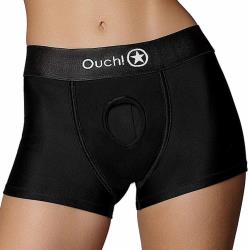 Ouch! Vibrating Strap-on Boxer Style Harness, Extra Small/Small, Black