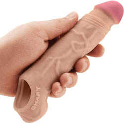 2 Inch Extra Length Shaft Model F Liquid Silicone Penis Sheath, 7.8 Inch, Pine