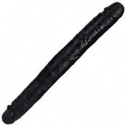 RealRock Straight Thick Double Ended Dildo, 16 Inch, Black