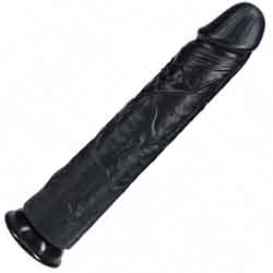 RealRock Extra Long and Thick Dildo with Suction Mount Base, 14 Inch, Black